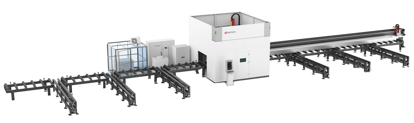 Stație de lucru 3D cu laser pentru profilele din oțel structural cu sistem automat de încărcare și descărcare 1