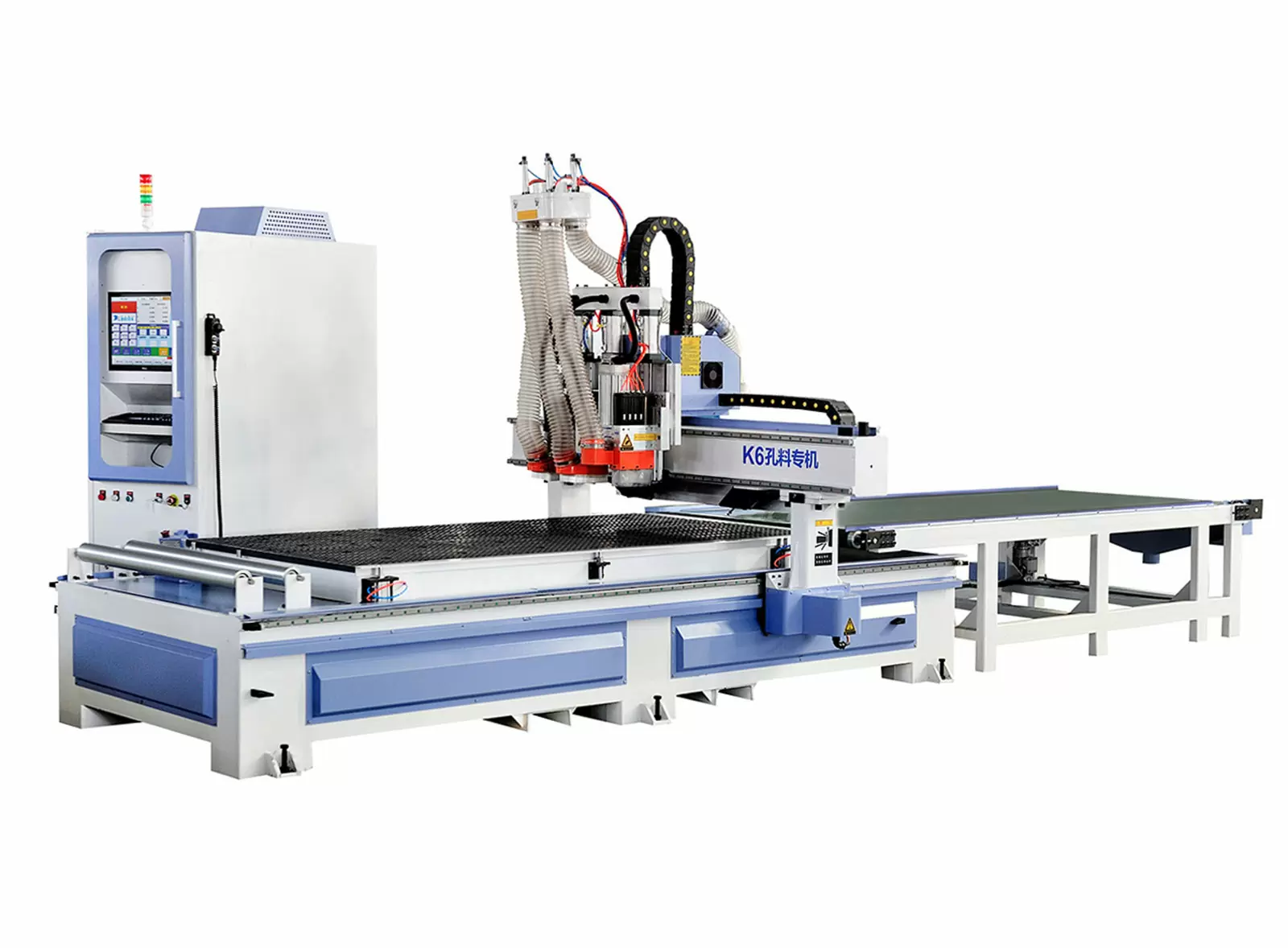 Router CNC de prelucrare a lemnului, cu două arbori și un cap de alezat 1