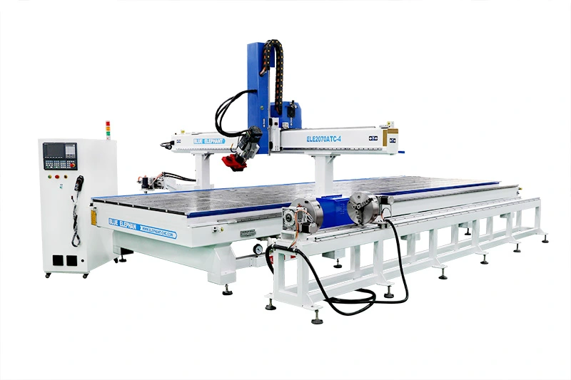 Router CNC 2070ATC-4, cu dispozitiv rotativ