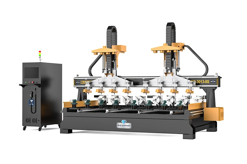 Router CNC, cu două capete, opt arbori, 3013