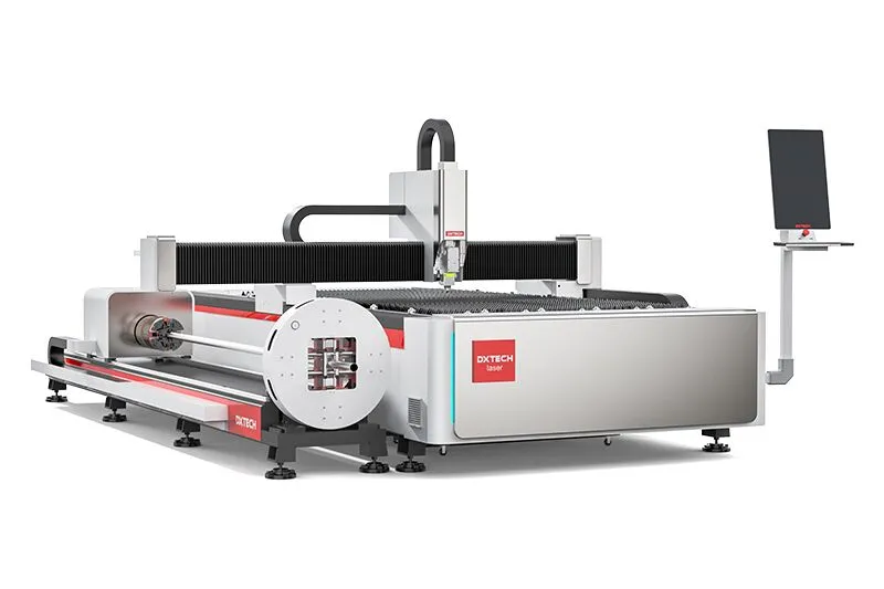Mașină de tăiere cu laser a metalului cu fibră laser pentru tuburi și foi, seria FL3T, cu tub de 3 m