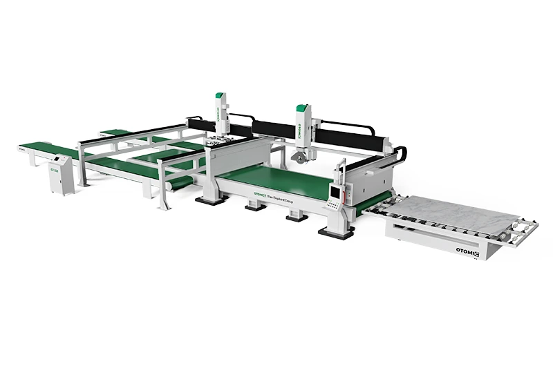 Linie de producție CNC cu ferăstrău tip pod cu 5 axe pentru plăci de cuarț — QX3400-5X-SP Blue Elephant 2